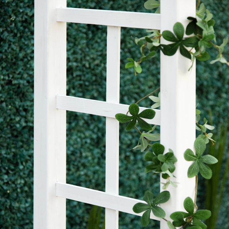 Beyaz Masif Ladin Ahşap Pergola Stili Bahçe Kemeri - 140x60 cm - 178718