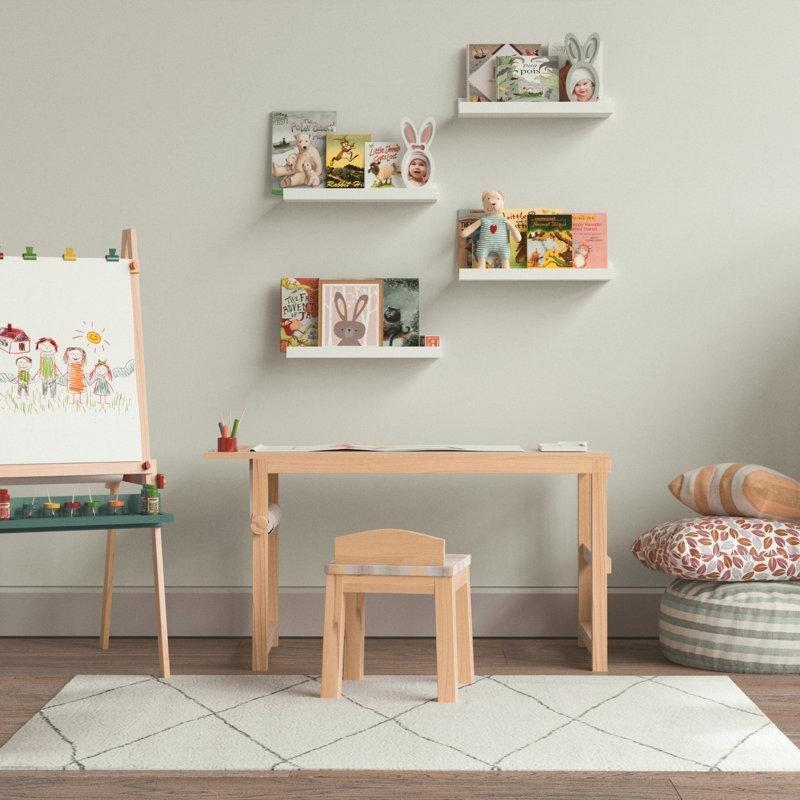 Beyaz MDF 4lü Set Çerçeve Duvar Rafı - 44 cm - 179586