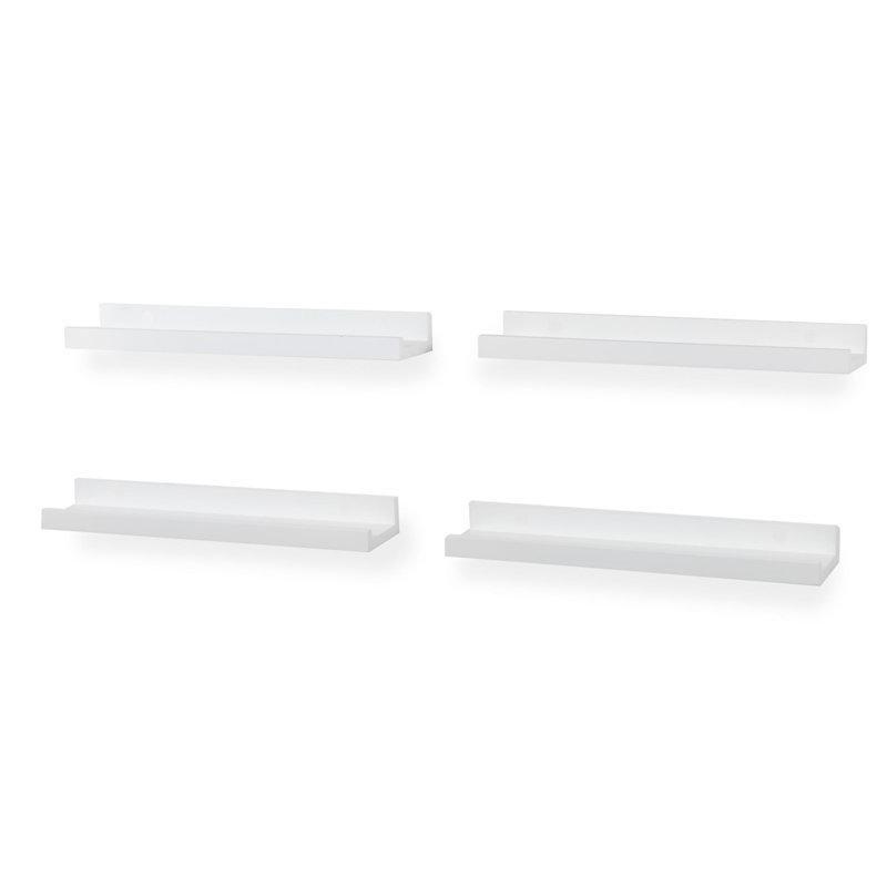 Beyaz MDF 4lü Set Çerçeve Duvar Rafı - 44 cm - 179586