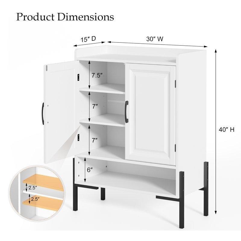 Beyaz MDF Ayarlanabilir Raflı Kapaklı 4 Katlı Ayakkabılık - 74x36x99 cm - 228624