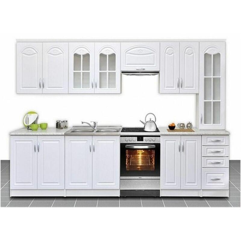 Beyaz MDF Profilli Set Üstü Ocak Bölmeli Ankastre Fırın Uyumlu Mutfak Modeli - 320 cm - 186270