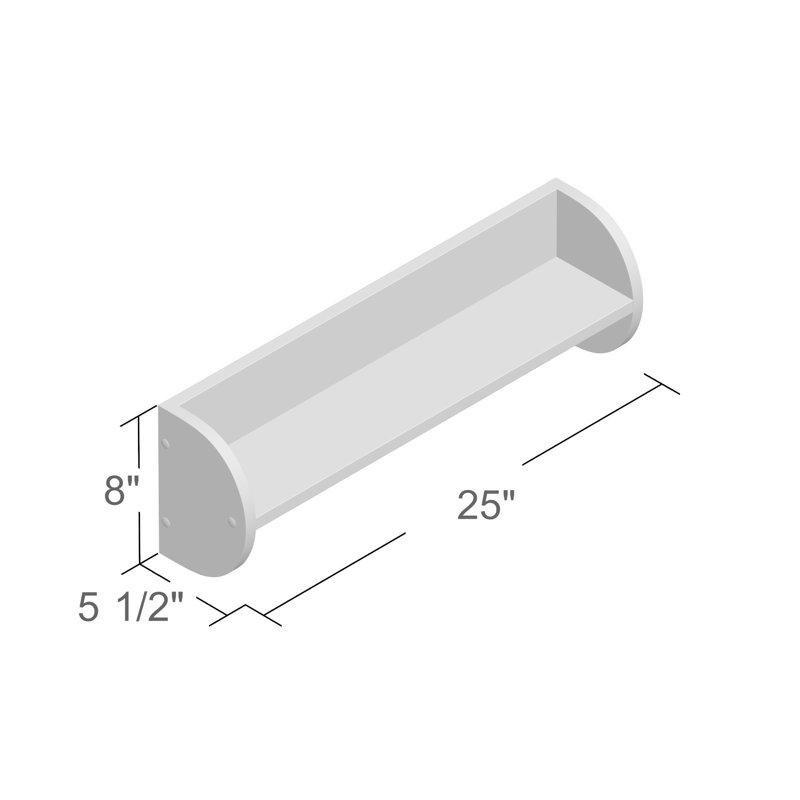 Beyaz MDF Raflı 4 Kancalı Askılı Duvar Rafı - 64 cm - 179144