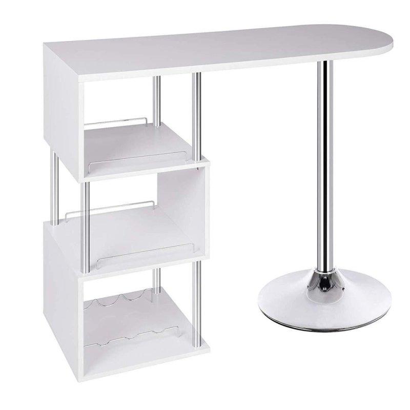 Beyaz Metal 3 Raflı Bar Masası - 113x40x105 cm - 232376