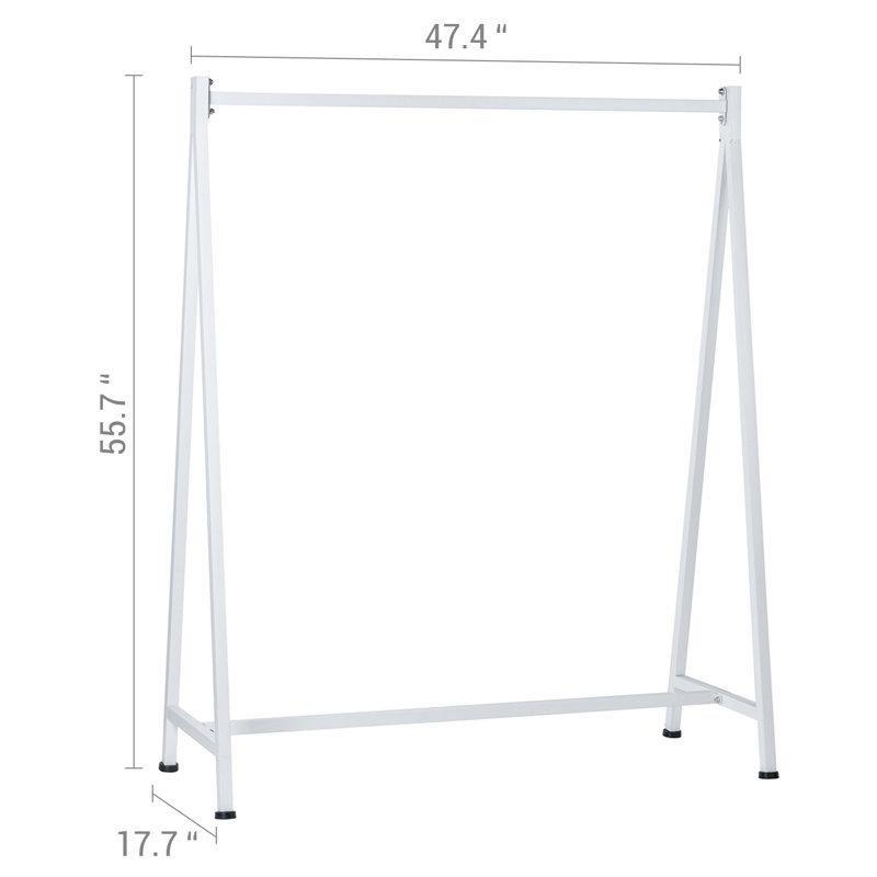 Beyaz Metal A-Çerçeve Tasarımlı Ayaklı Askılık - 121 cm - 165445