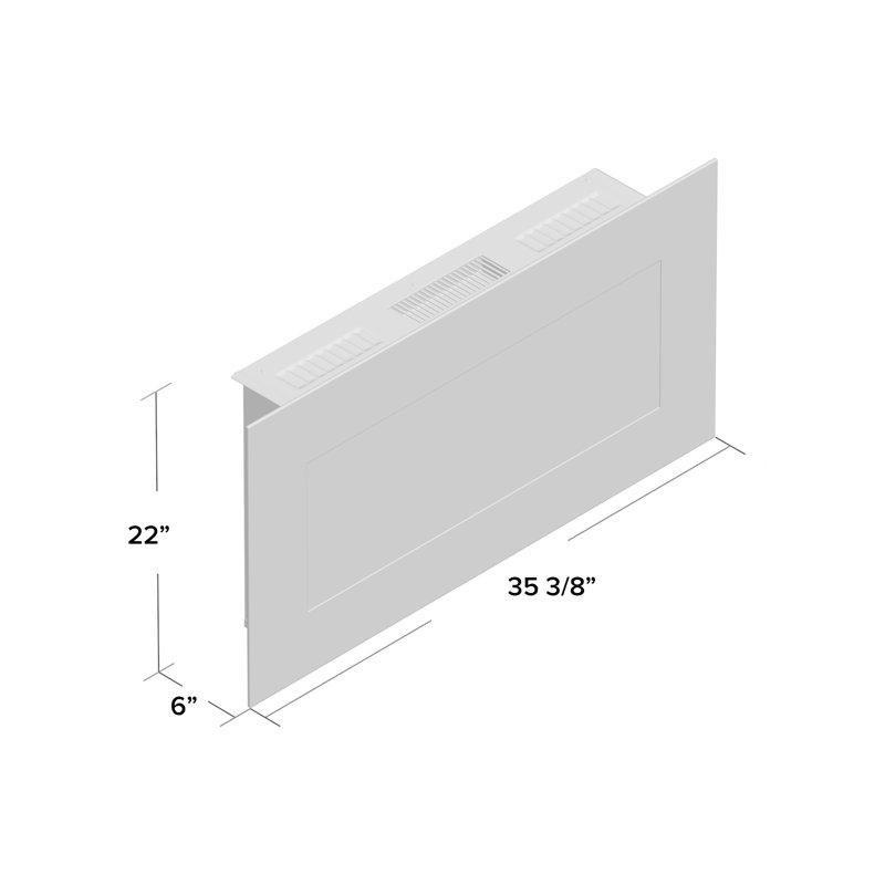 Beyaz Metal Duvara Monte Uzaktan Kumandalı 10 Renk LED Alevli Elektrikli Şömine - 92 cm - 184176