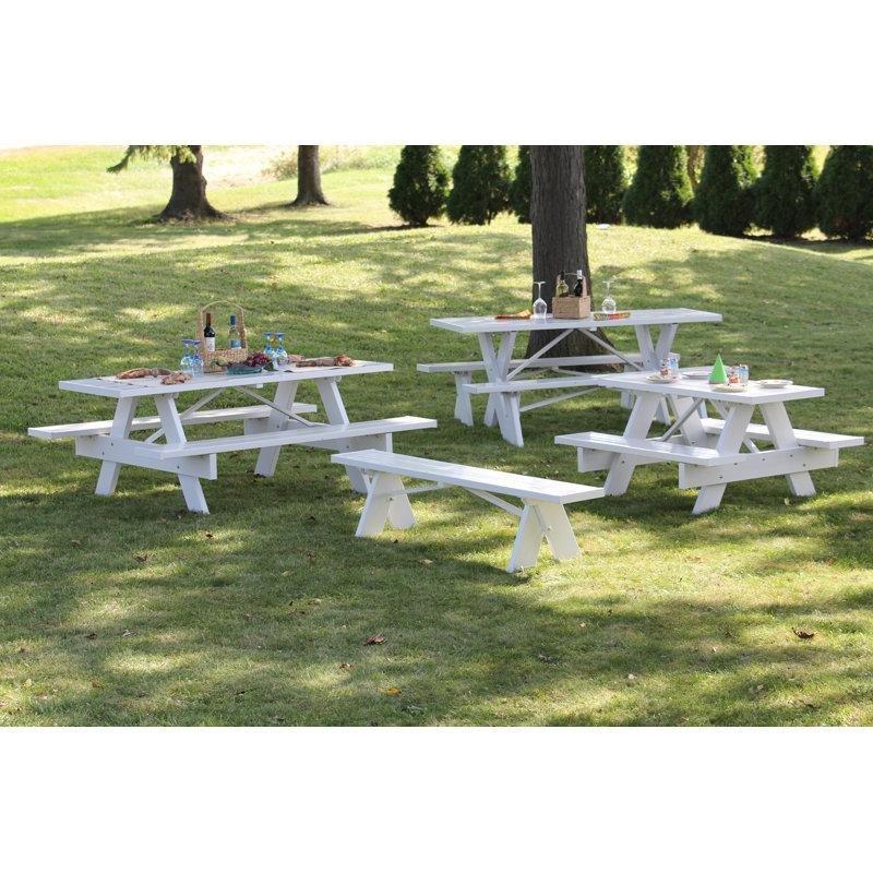 Beyaz Plastik 6 Kişilik Dikdörtgen Masalı Bahçe Bankı - 183 cm - 171902