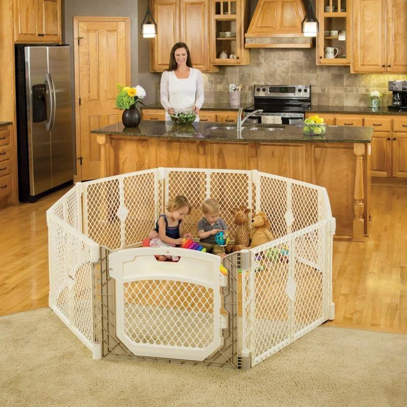 Beyaz Plastik 8 Panelli Kapılı Katlanır Bebek Çocuk Oyun Alanı - 66 cm Yükseklik - 181305