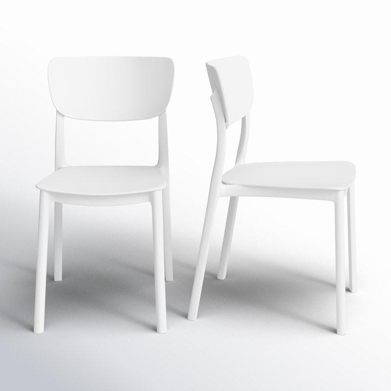 Beyaz Plastik İstiflenebilir Bahçe Sandalyesi - 2li Set - 173851 Beyaz Plastik İstiflenebilir Bahçe Sandalyesi - 2li Set - 173851