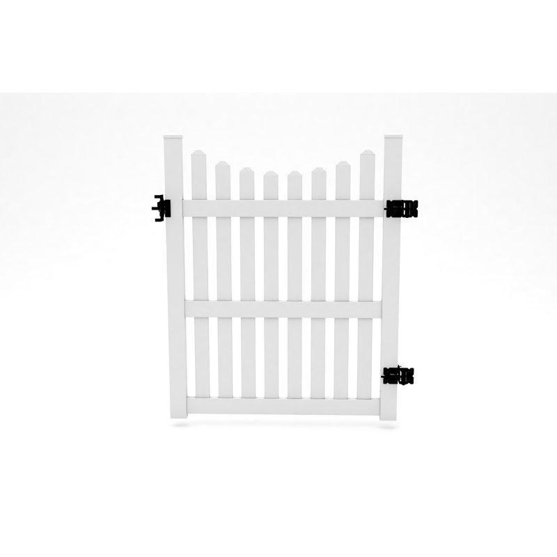 Beyaz Plastik Klasik Çit Tasarımlı Bahçe Kapısı - 124x154 cm - 172730