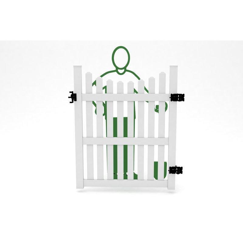 Beyaz Plastik Klasik Çit Tasarımlı Bahçe Kapısı - 124x154 cm - 172730