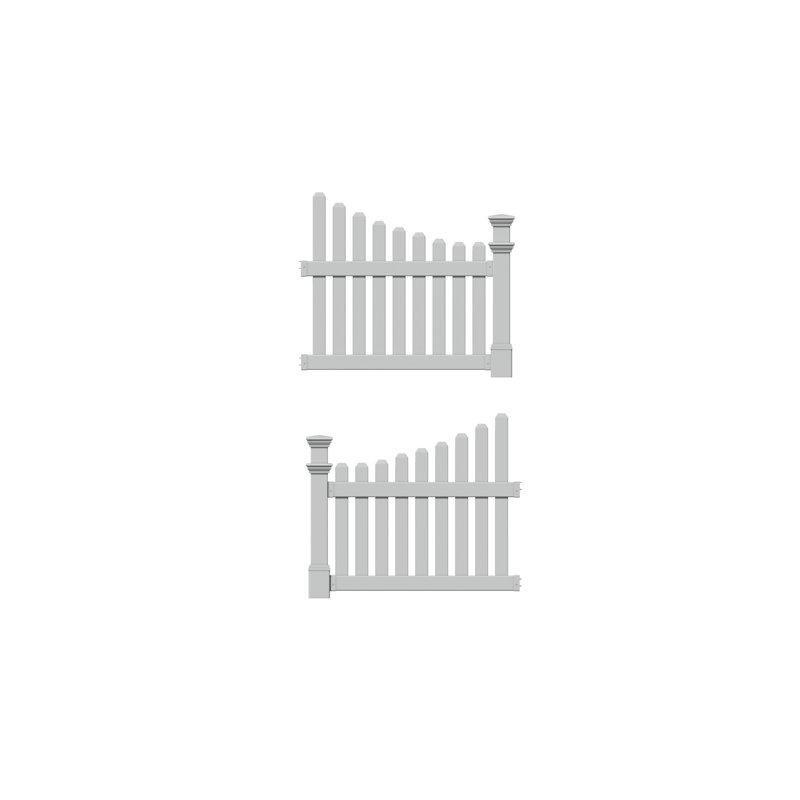 Beyaz PVC Çit Kanatlı Kemerli Bahçe Kapısı - 397 cm - 172552