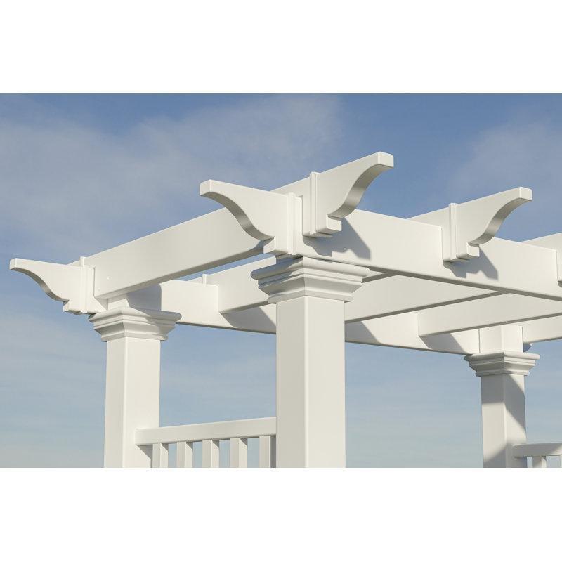 Beyaz PVC Çit Kanatlı Kemerli Bahçe Kapısı - 397 cm - 172552