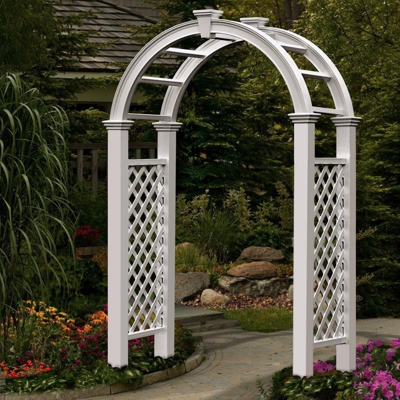 Beyaz PVC Kafes Detaylı Bahçe Kemeri - 153 cm - 179830