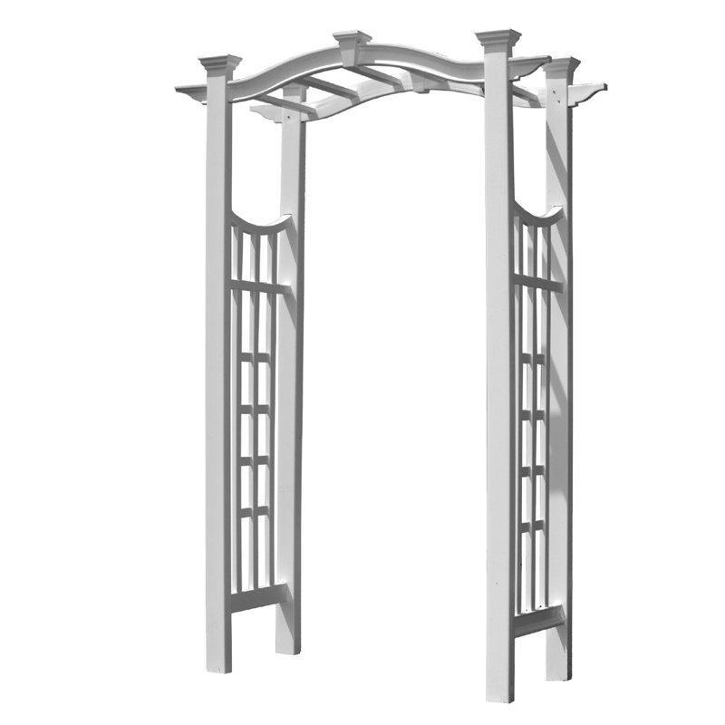 Beyaz PVC Kavisli Tasarımlı Düz Çatılı Bahçe Kemeri - 178751
