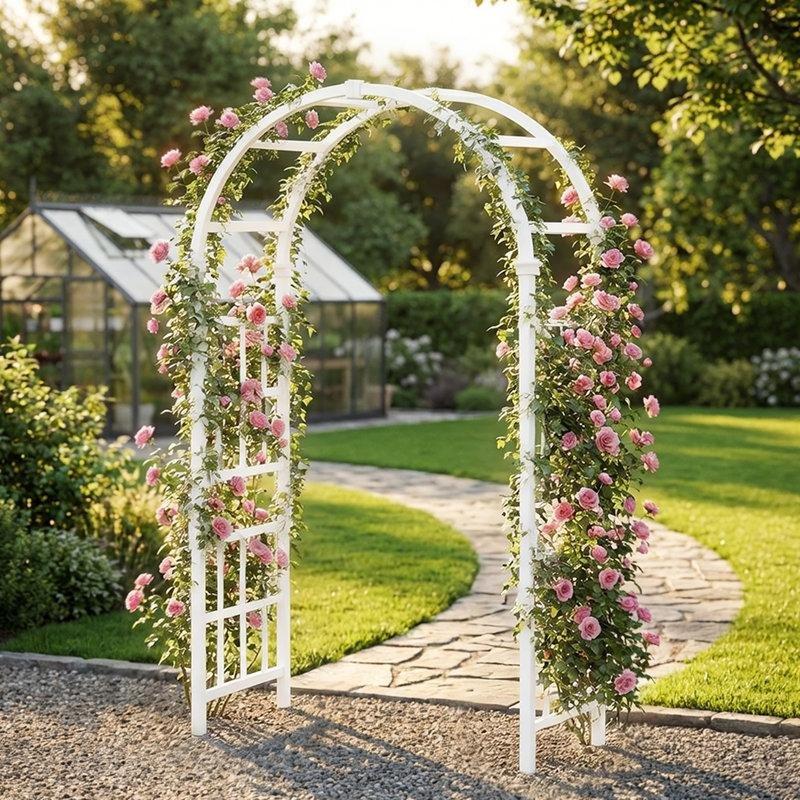 Beyaz PVC Kemerli Ekstra Yüksek Bahçe Kemeri - 239x152x60 cm - 178802