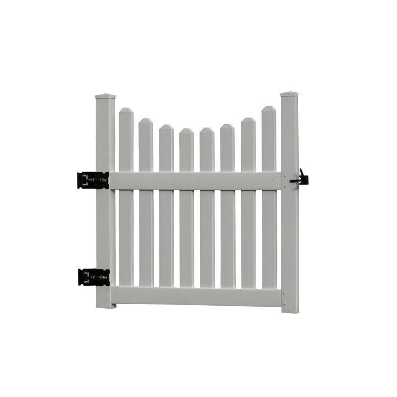 Beyaz PVC Kemerli ve Kafes Panelli Bahçe Kapısı - 153x72x260 cm - 172742