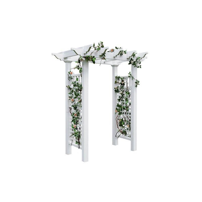 Beyaz PVC Latis Panelli Kemerli Bahçe Kapısı - 148x82 cm - 172770