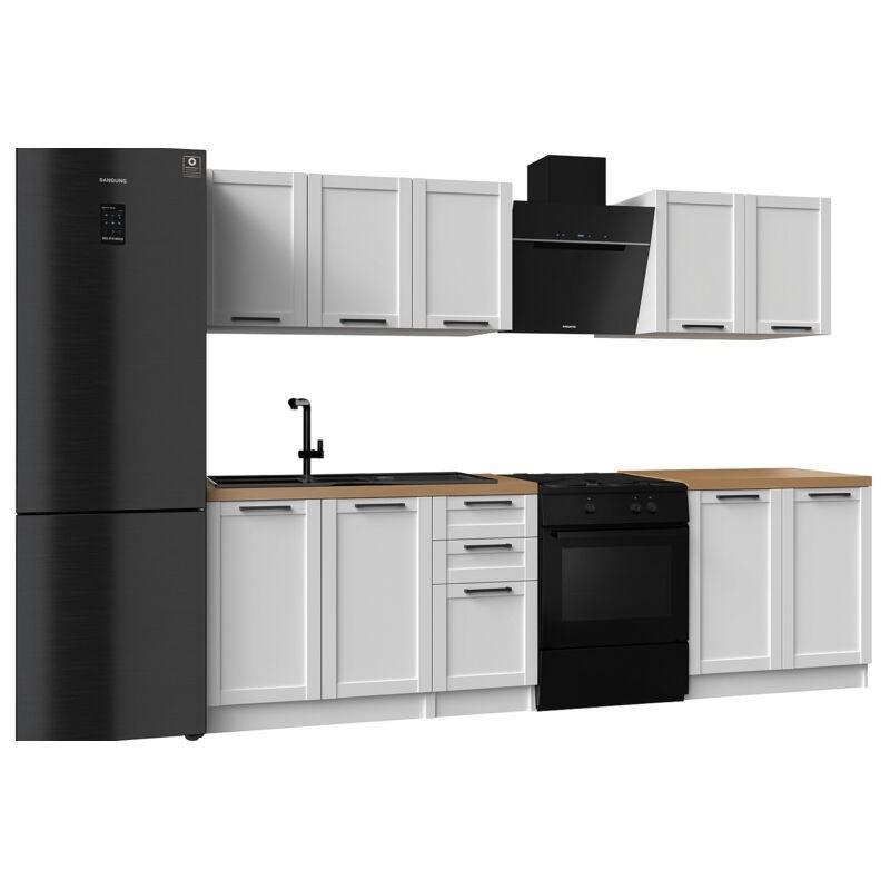 Beyaz Sunta Çerçeveli Kapaklı 6 Parça Komple Mutfak - 200 cm - 186172