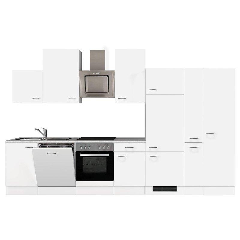 Beyaz Sunta Cihazlı ve Kiler Dolaplı Mutfak Modeli - 360 cm - 185783