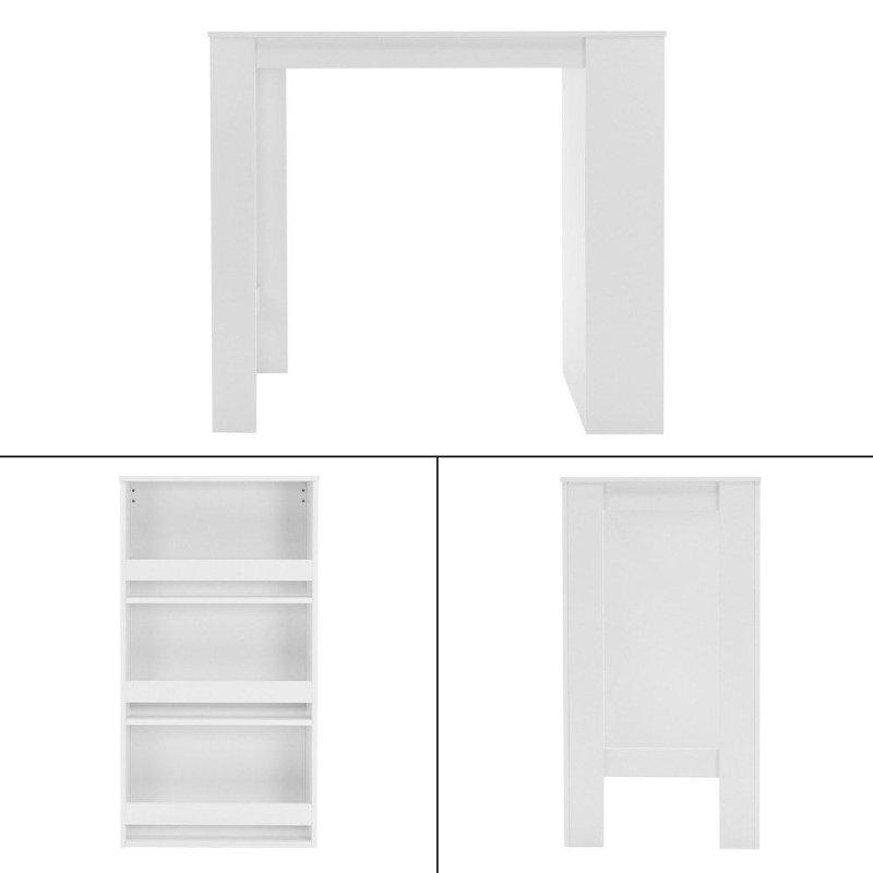 Beyaz Suntalam 3 Raflı Bar Masası - 117x106x57 cm - 232380