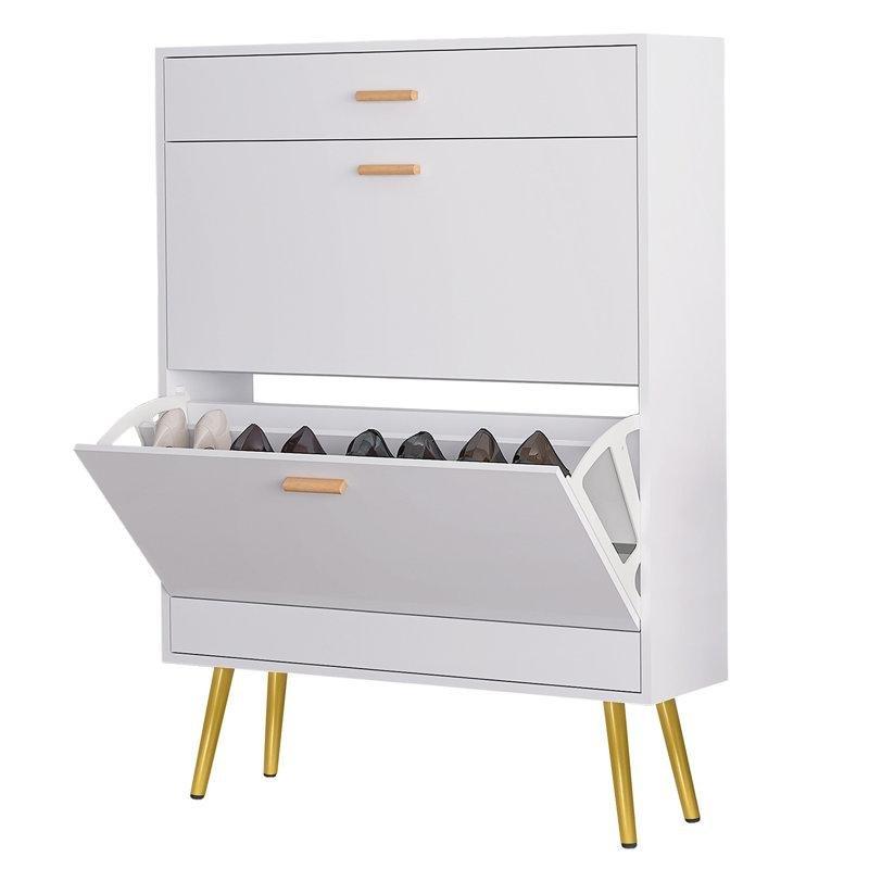 Beyaz Suntalam Çekmeceli Yüksek Ayaklı Ayakkabılık - 80x25x110 cm - 227538