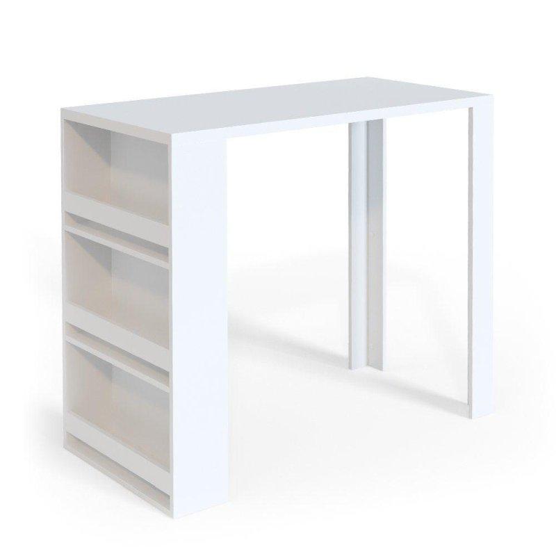 Beyaz Suntalam Raflı Bar Masası - 117x57 cm - 232280