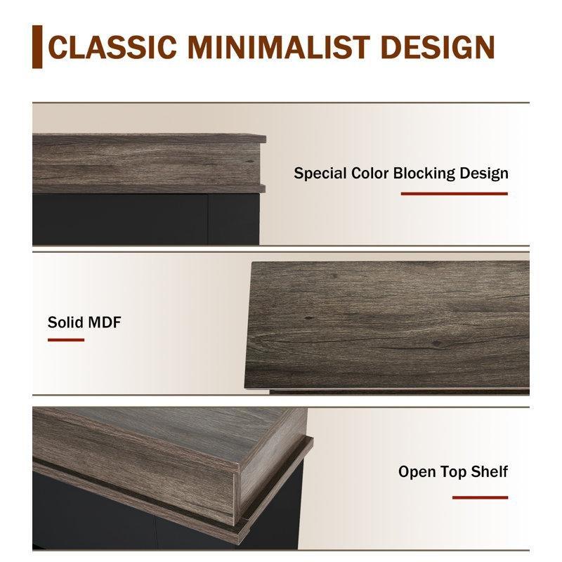 Beyaz ve Ahşap Rengi Endüstriyel Ahşap Uzaktan Kumandalı 3D Alev Efektli Isıtıcılı Elektrikli Şömine - 99 cm - 184347