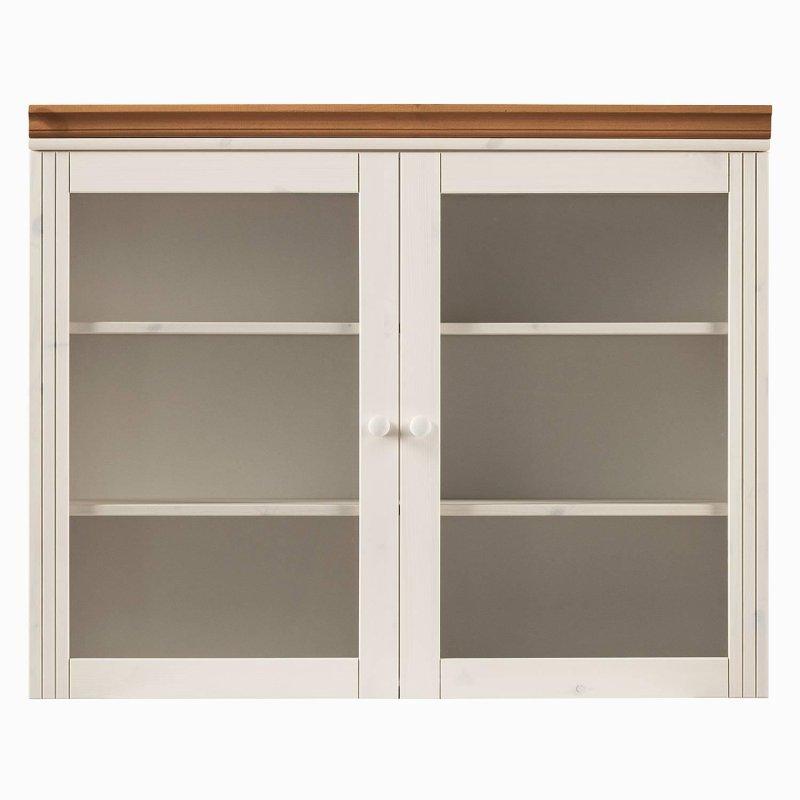Beyaz ve Bal Rengi Ahşap 4 Parça Raflı Hazır Mutfak - 200 cm - 185555