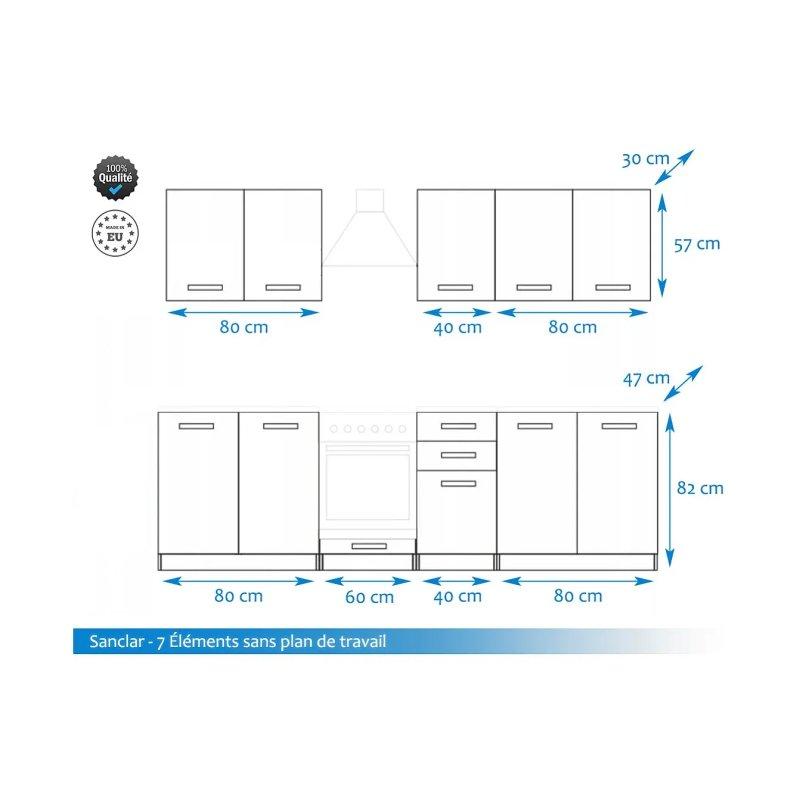 Beyaz ve Gri Lake 7 Parça Ankastre Fırın Bölmeli MDF Mutfak Modeli - 260 cm - 186664