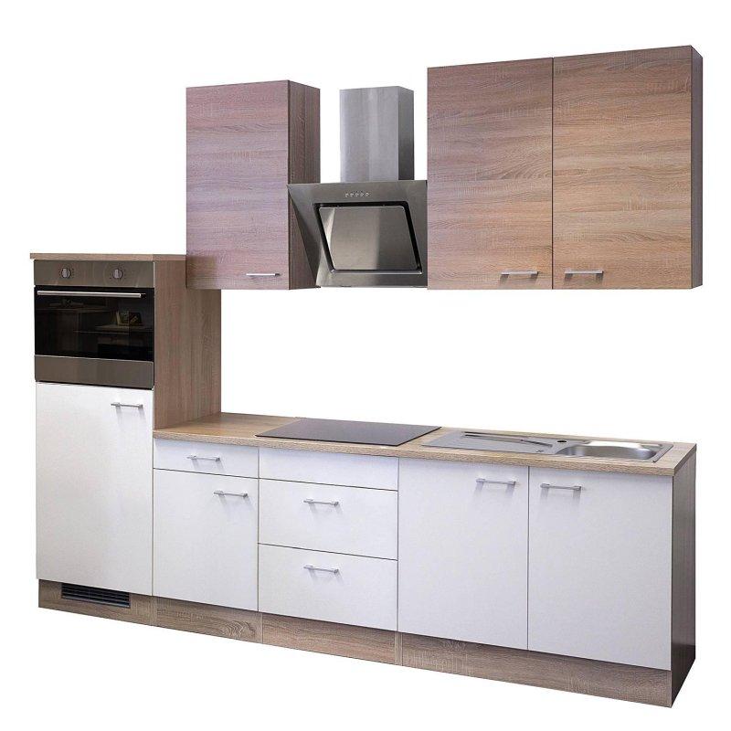 Beyaz ve Sonoma Suntalam Ankastreli 7 Kapaklı Mutfak Modeli - 270 cm - 185207