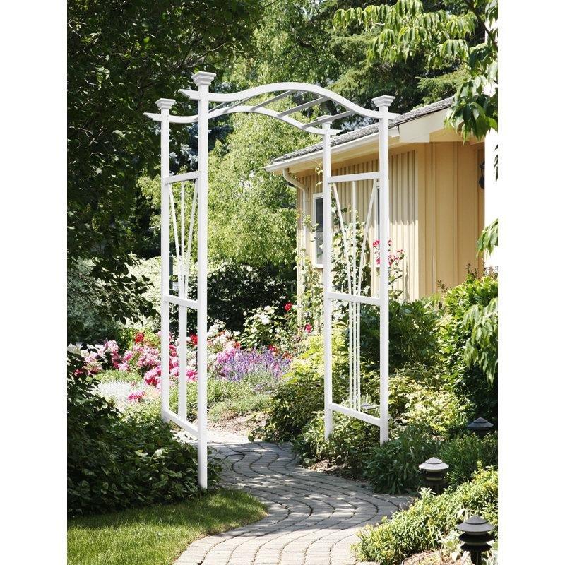Beyaz Vinil Kemerli Dekoratif Yan Tasarımlı Bahçe Kemeri - 115x213 cm - 178885