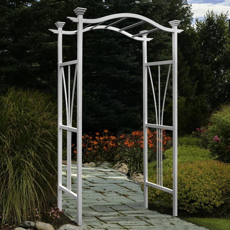 Beyaz Vinil Kemerli Dekoratif Yan Tasarımlı Bahçe Kemeri - 115x213 cm - 178885