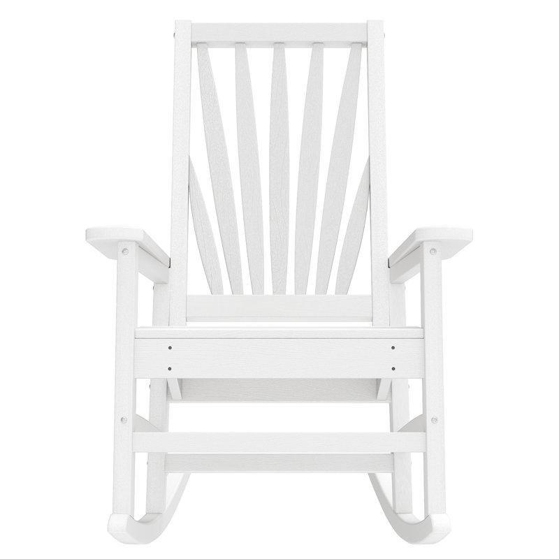 Beyaz Windsor Sırtlıklı Dış Mekan HDPE Sallanan Sandalye - 218126