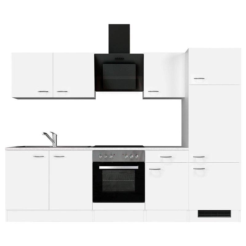 Beyaz Yonga Levha Ankastreli 9 Kapaklı Hazır Mutfak Modeli - 270 cm - 185660