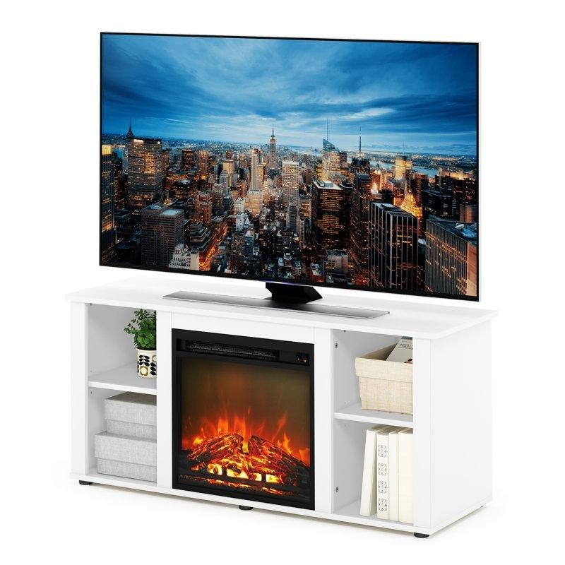 Beyaz Yonga Levha Elektrikli Şömineli Tv Ünitesi - 120 cm - 221989