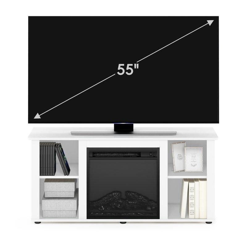 Beyaz Yonga Levha Elektrikli Şömineli Tv Ünitesi - 120 cm - 221989