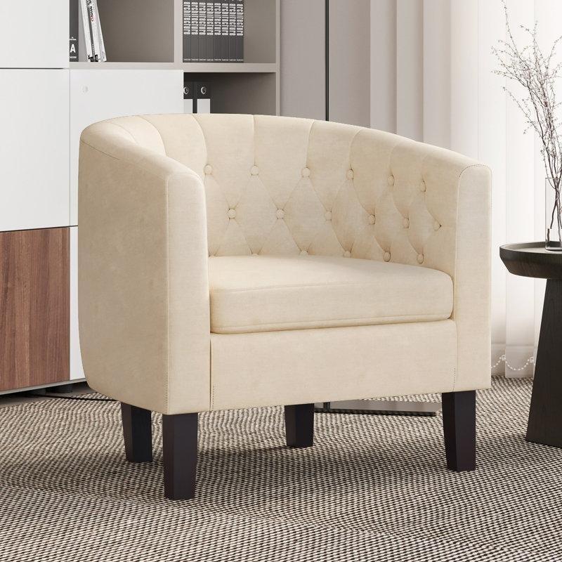 Bordo Keten Kapitoneli Fıçı Tasarım Tekli Koltuk - 72 cm - 203204