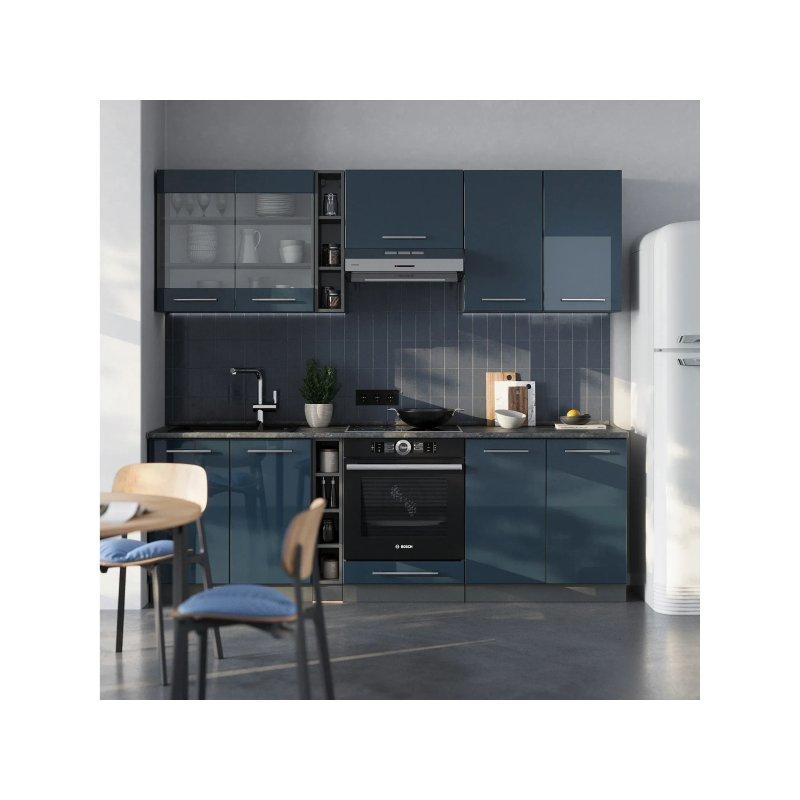 Bordo ve Antrasit Parlak Hazır Mutfak - 235 cm - 186436