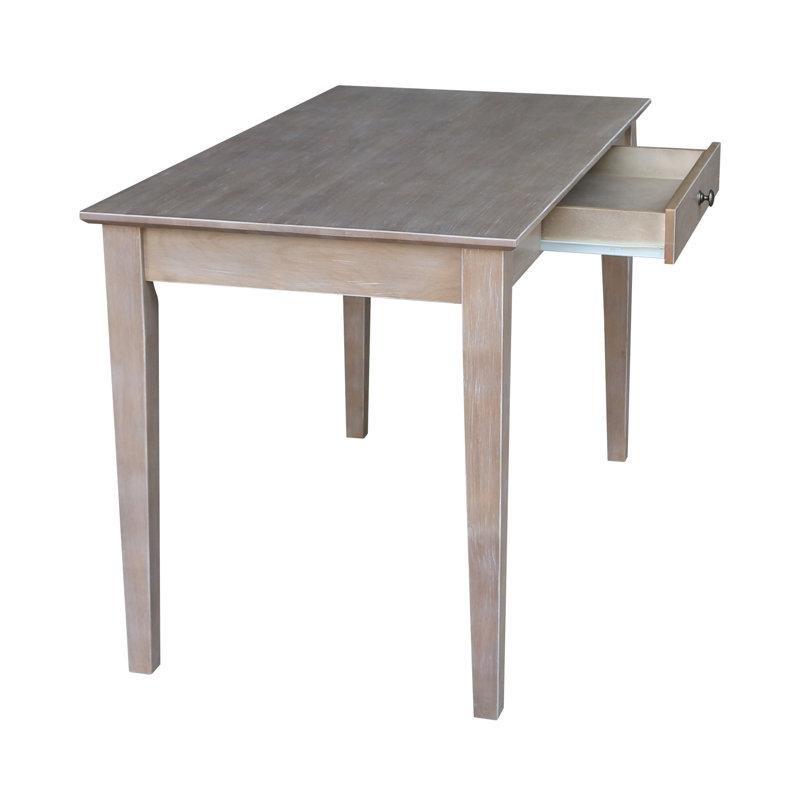 Boz Kahve Masif Kauçuk Ağacı Tek Çekmeceli Vintage Çalışma Masası - 122x67 cm - 234210