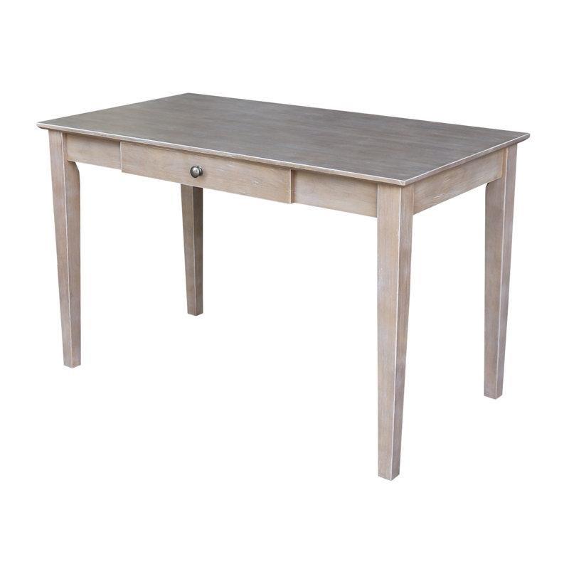 Boz Kahve Masif Kauçuk Ağacı Tek Çekmeceli Vintage Çalışma Masası - 122x67 cm - 234210