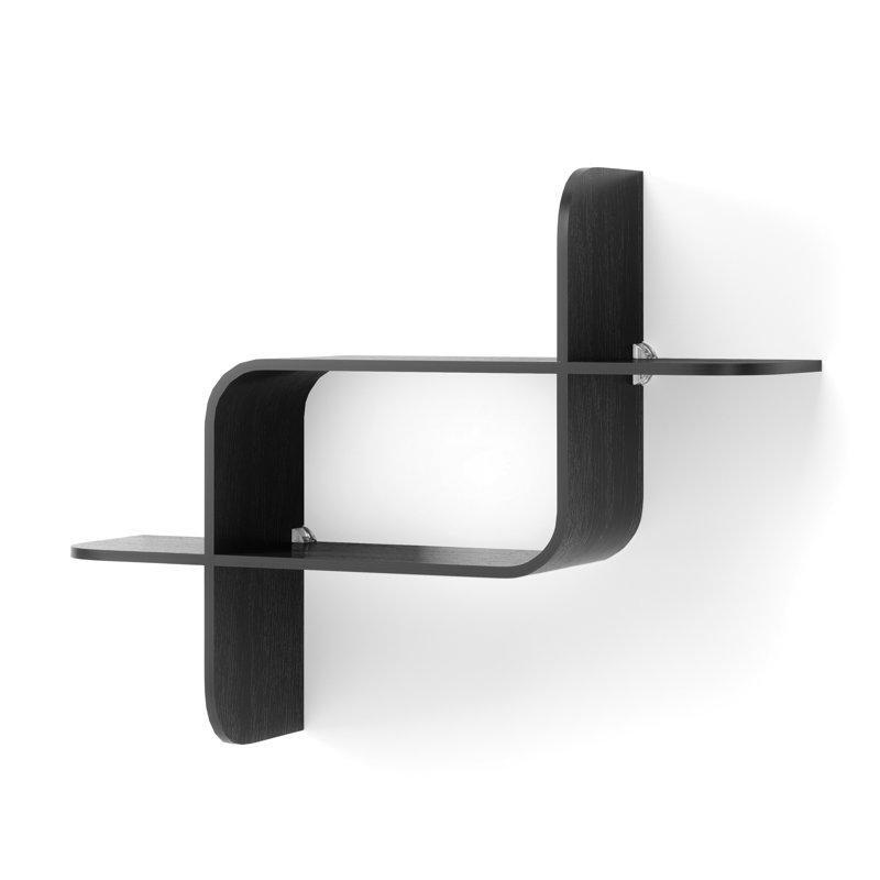 Bükülmüş Ahşap Geometrik Duvar Rafı - 65 cm - 179400