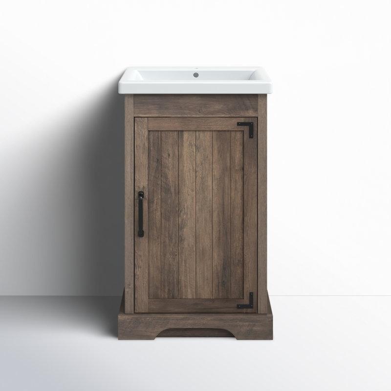 Canella Kahverengi Melamin Seramik Lavabolu Ayaklı Banyo Dolabı - 51 cm - 197931