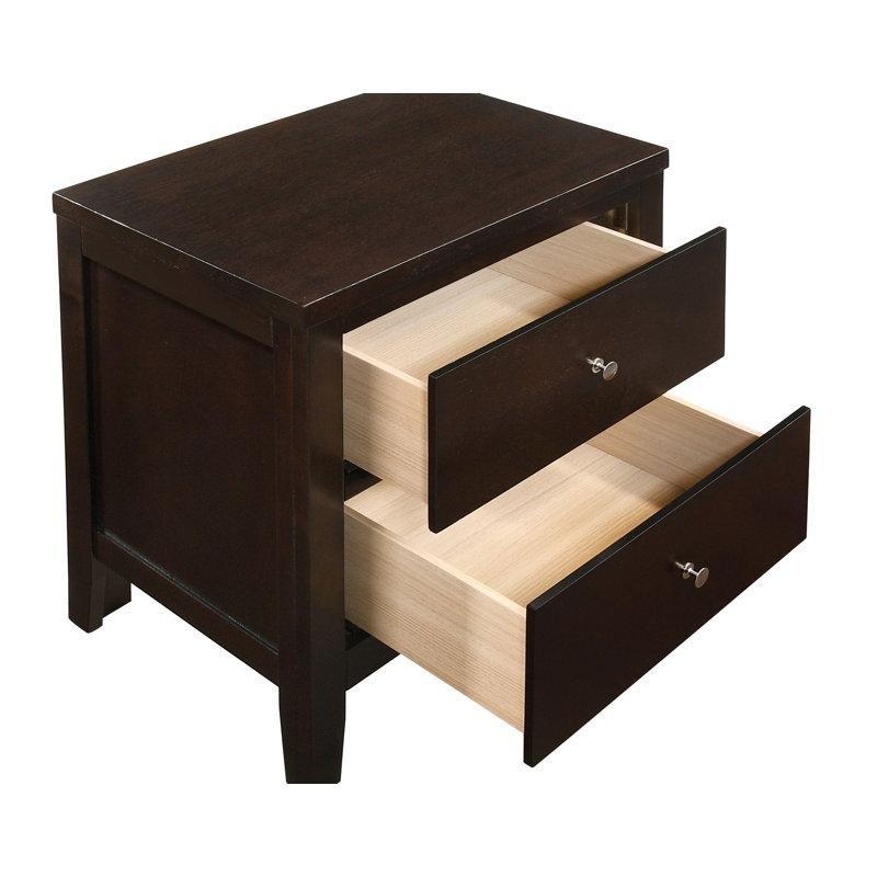 Cappuccino Rengi Masif Kauçuk Ağacı ve MDF İki Çekmeceli Komodin - 56 cm - 222585