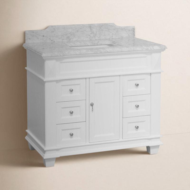 Carrara Mermer Tezgahlı Masif Ahşap Ayaklı 6 Çekmeceli Banyo Lavabo Dolabı - 107 cm - 201650