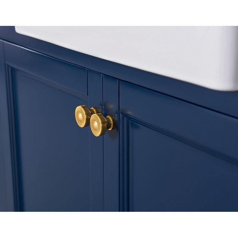 Carrara Mermer Tezgahlı Masif Ahşap Kır Evi Lavabolu Banyo Dolabı - 92 cm - 200154