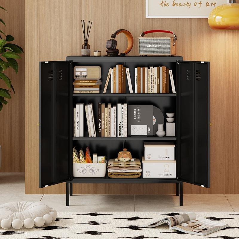 Çelik 2 Kapaklı Ayarlanabilir Raflı Locker Tasarım Ayakkabılık - 81x41x102 cm - 228616