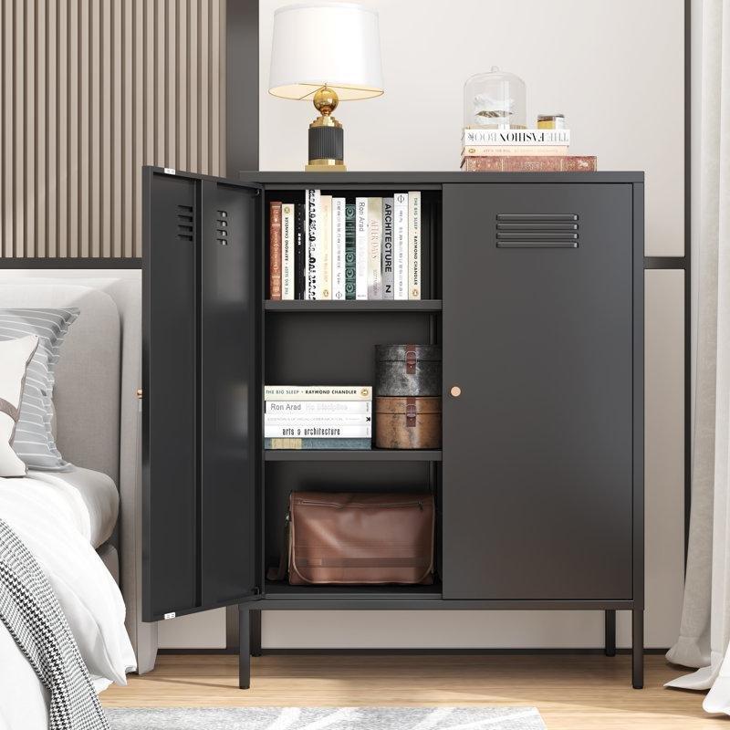 Çelik 2 Kapaklı Ayarlanabilir Raflı Locker Tasarım Ayakkabılık - 81x41x102 cm - 228616