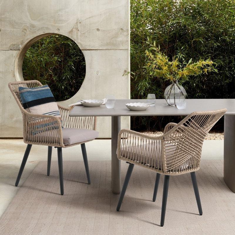 Çelik İskeletli Minderli Çapraz Sırtlı Rattan 2li Bahçe Sandalyesi Seti - 173592
