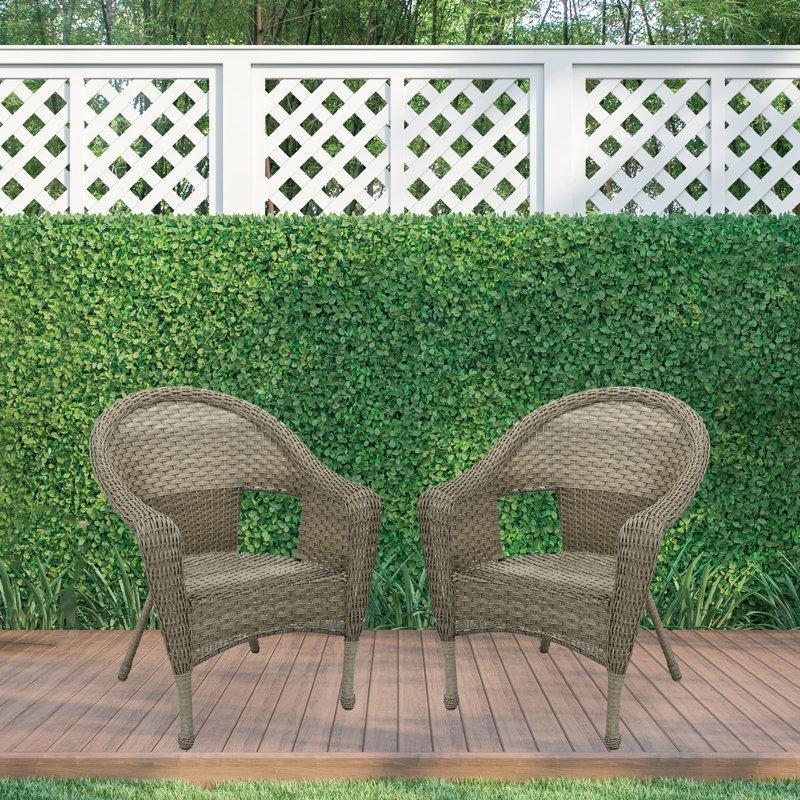 Çelik İskeletli Rattan İstiflenebilir Kolçaklı Bahçe Sandalyesi - 2li Set - 174807