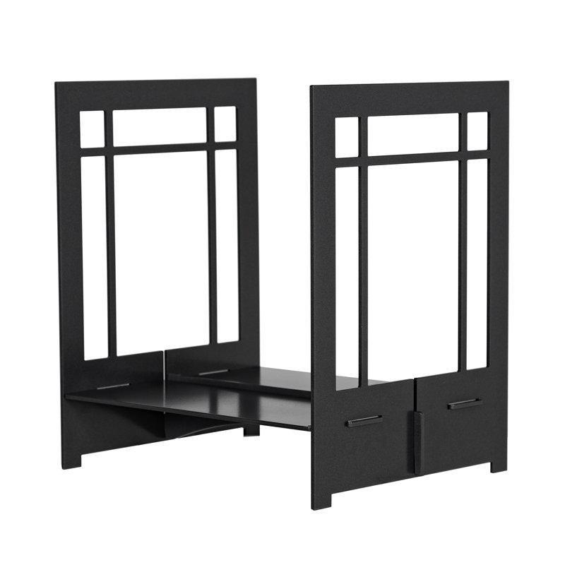 Çelik Lazer Kesim Tasarımlı Şömine Odunluk - 41x36x31 cm - 189111